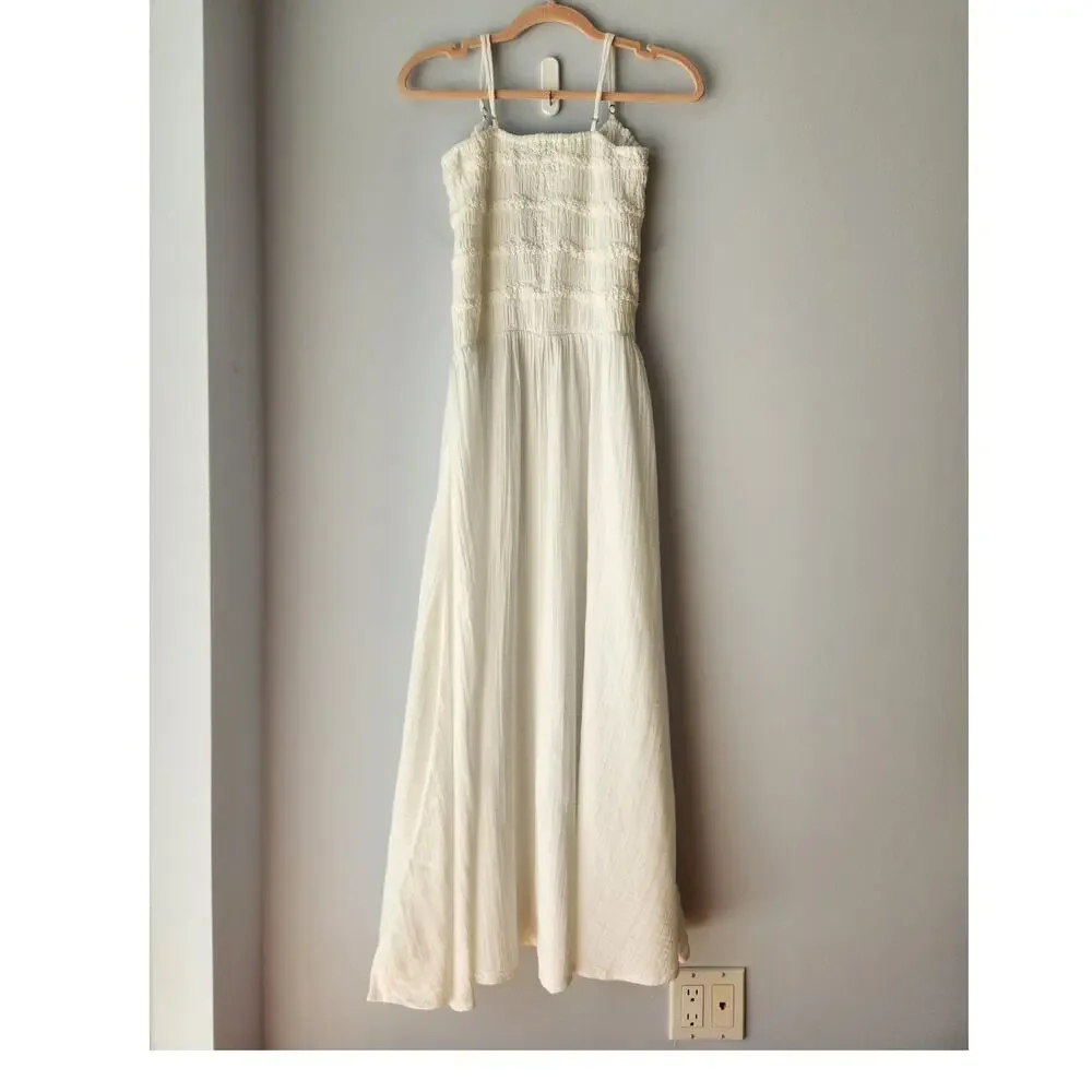 NWT J. Crew Wave Maxi Dress In Sunny Gauze White M